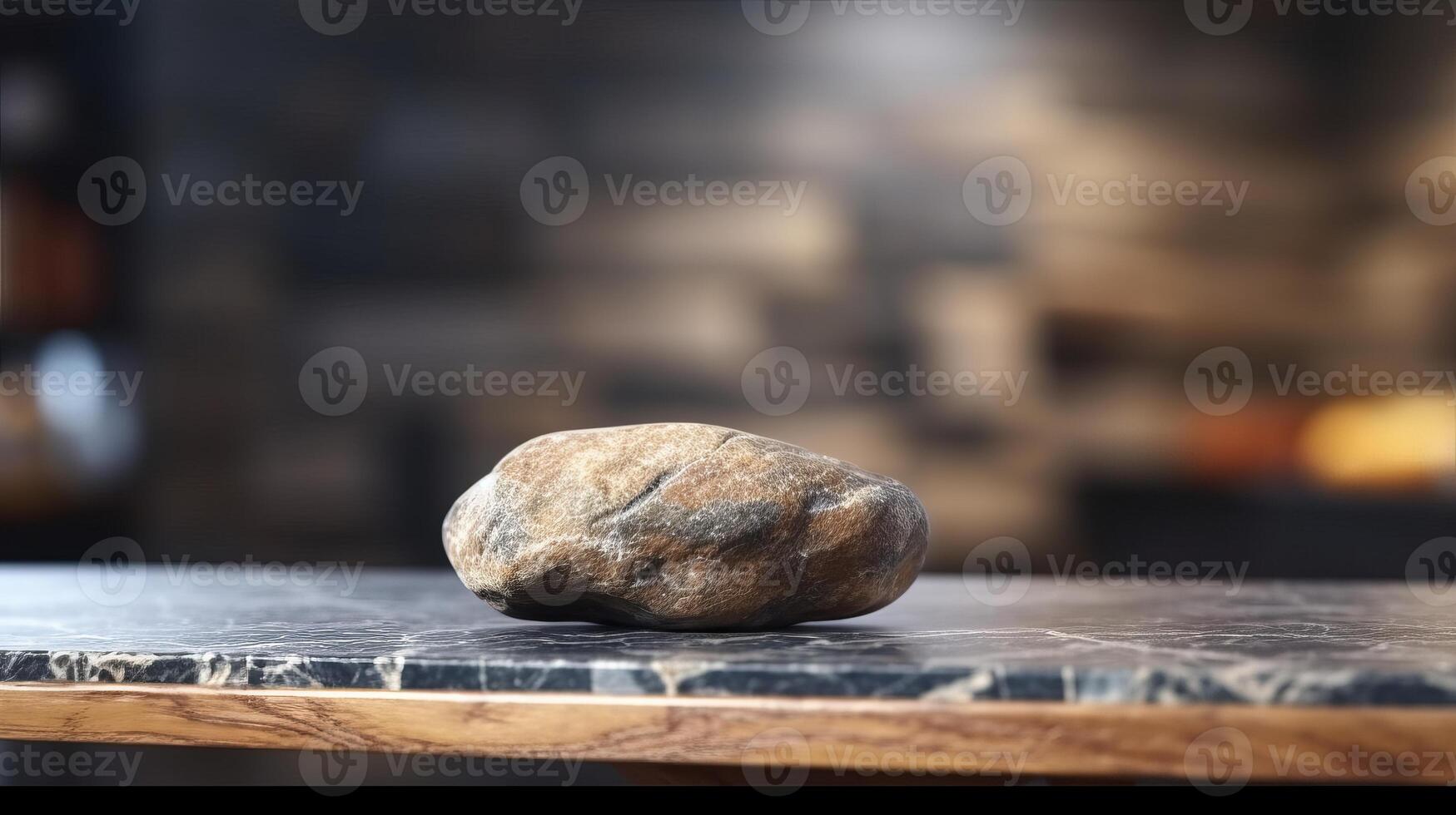 shot of focus on the stone on table photo