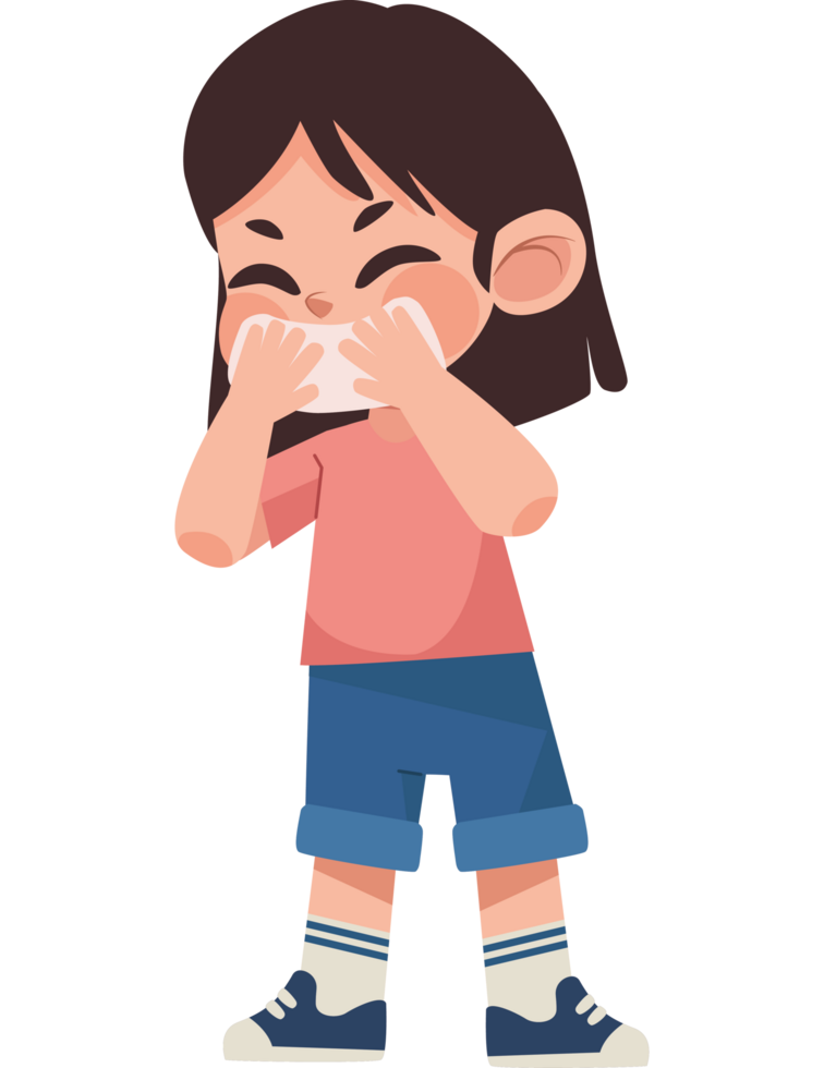 little girl sick with flu png