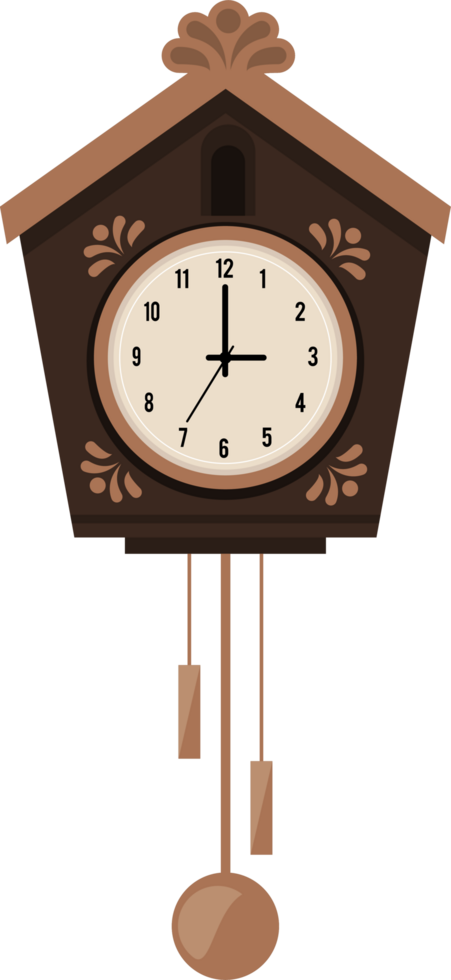 wooden clock with pendulum png