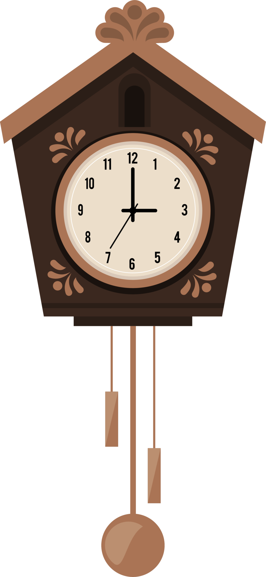 wooden clock with pendulum 24092370 PNG