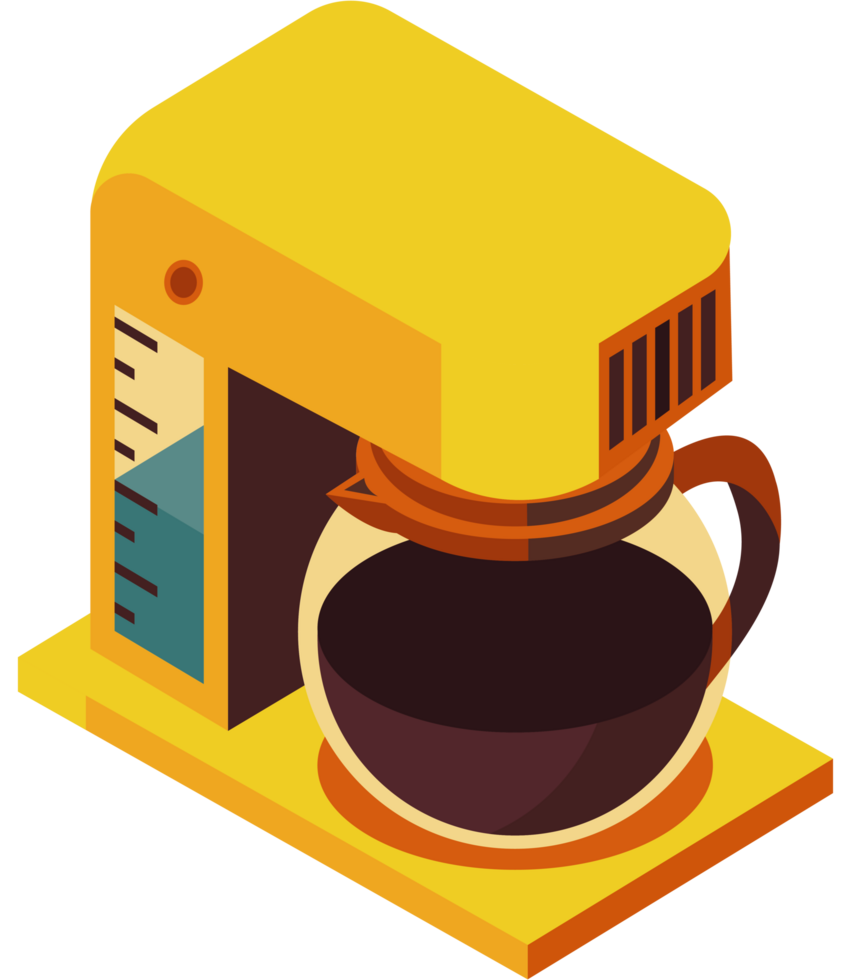 coffee maker isometric style png