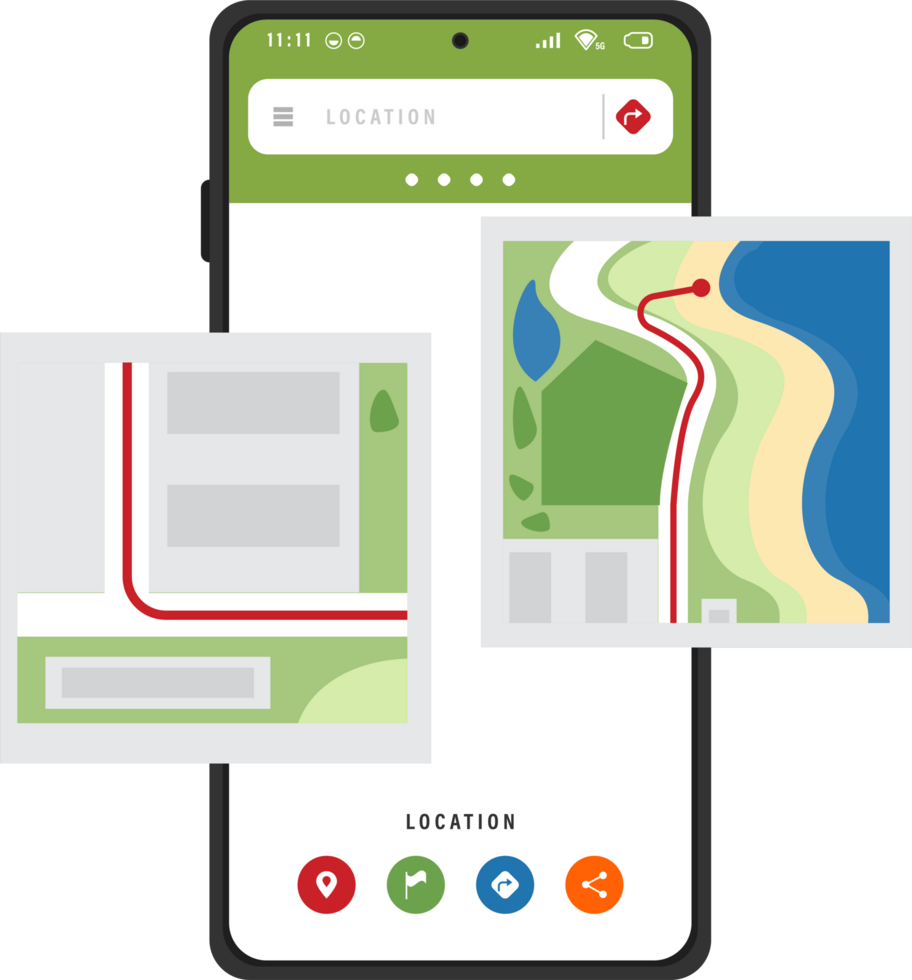 smartphone avec application gps png