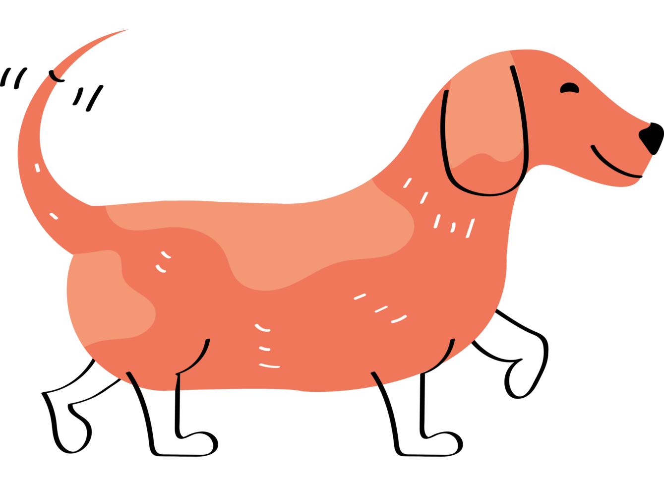 orange dog walk png