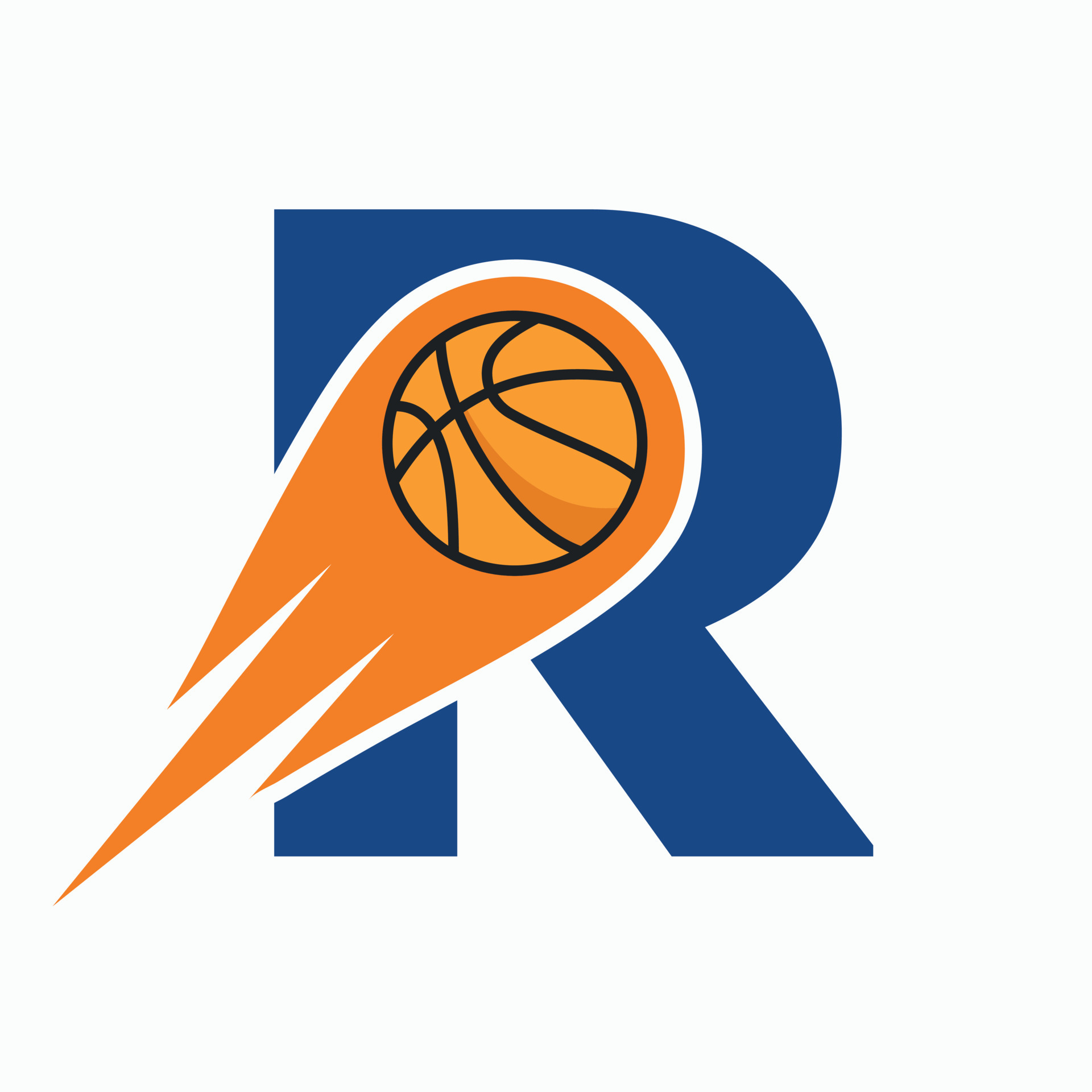 Letter R Basketball Logo Concept With Moving Basketball Icon. Basket ...
