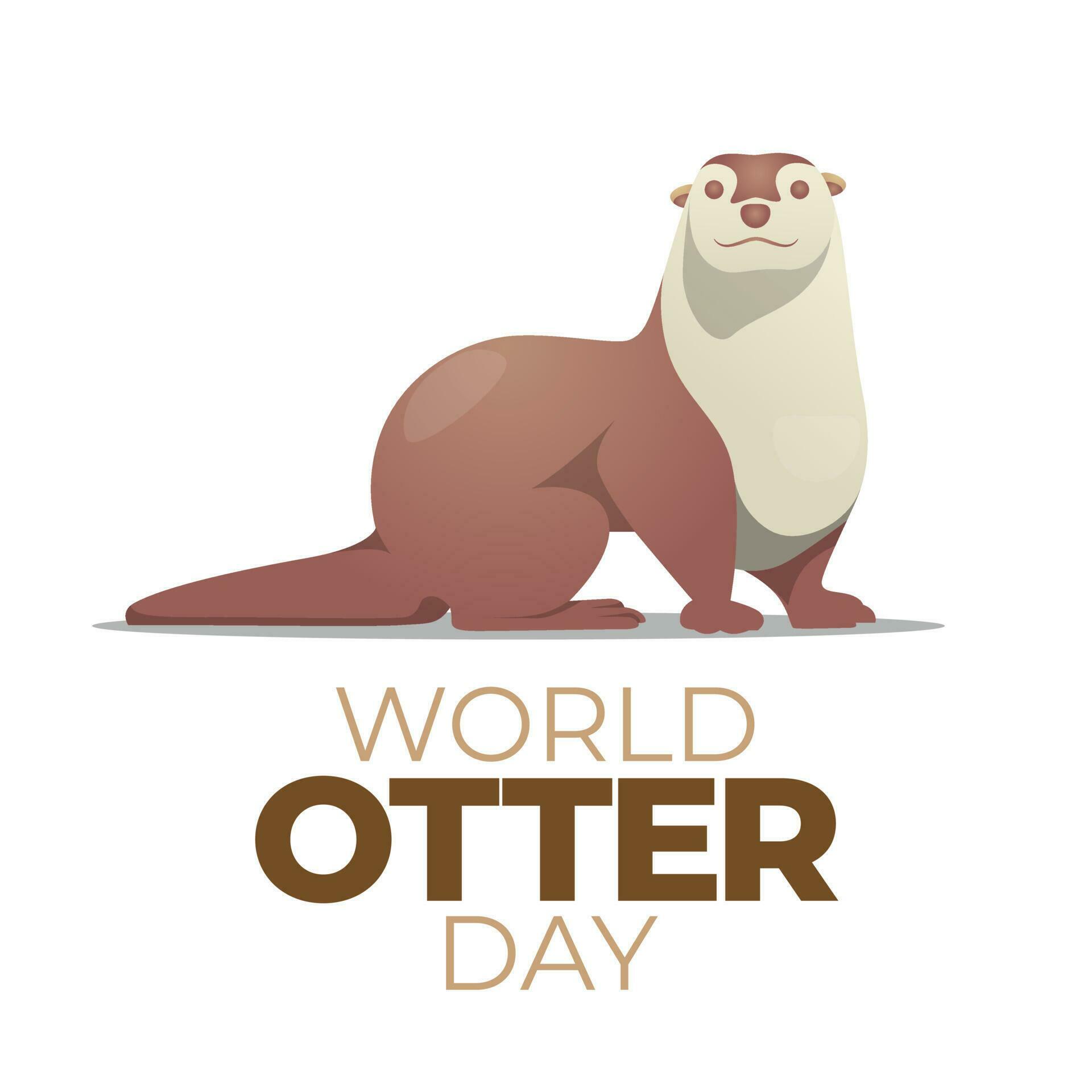 vector graphic of World Otter Day good for World Otter Day celebration