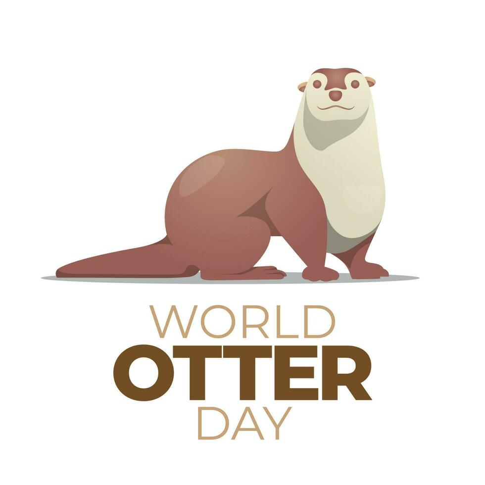 vector graphic of World Otter Day good for World Otter Day celebration