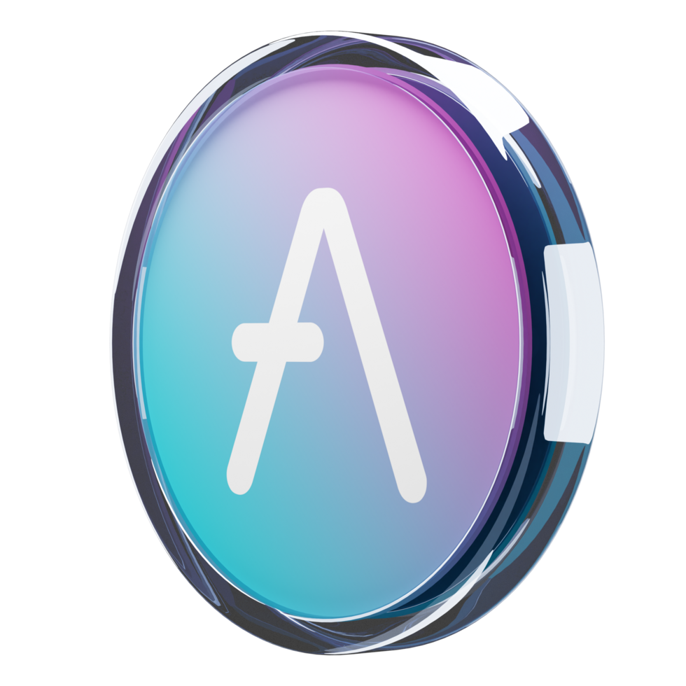 Aave Glass Crypto Coin 3D Illustration png