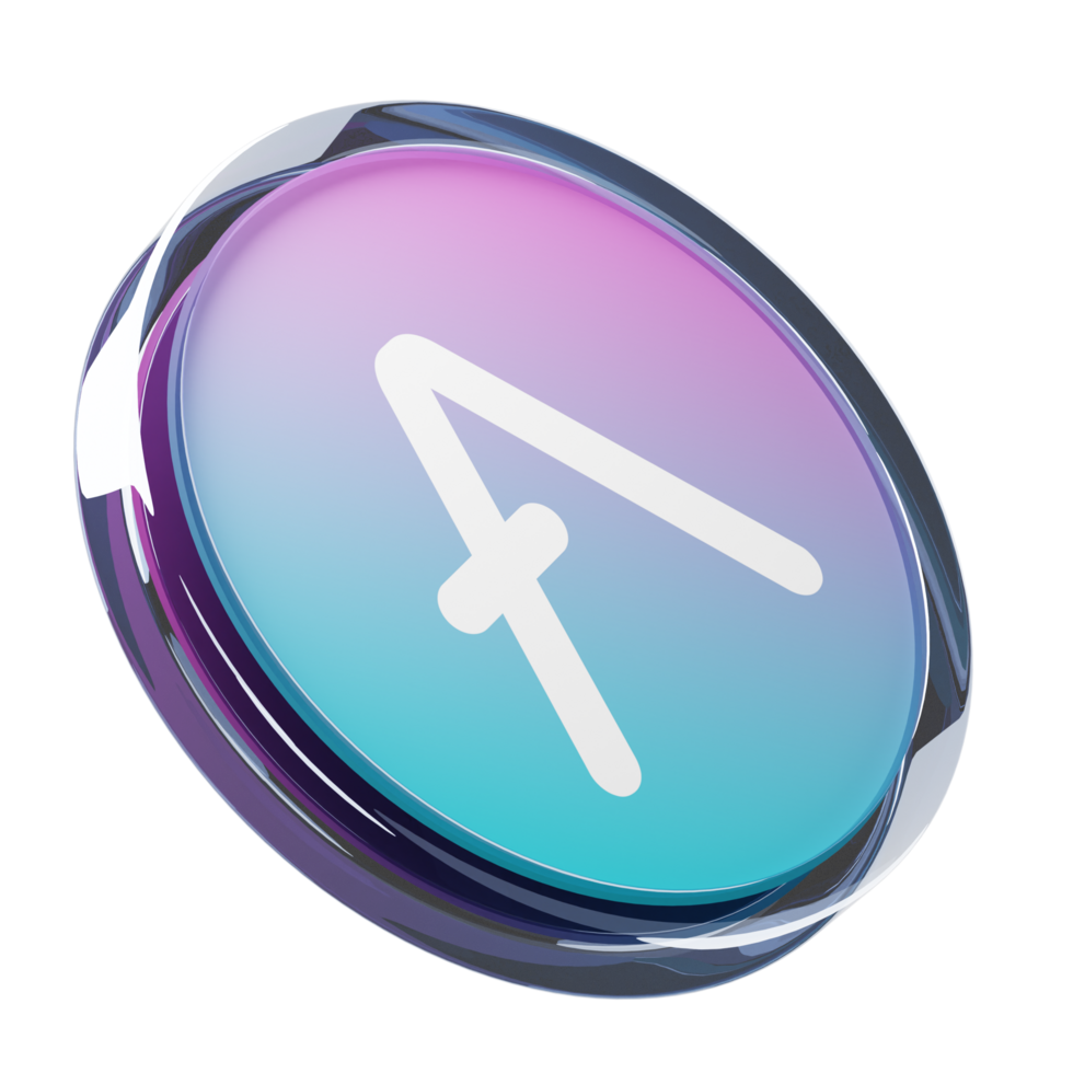 Aave Glass Crypto Coin 3D Illustration png