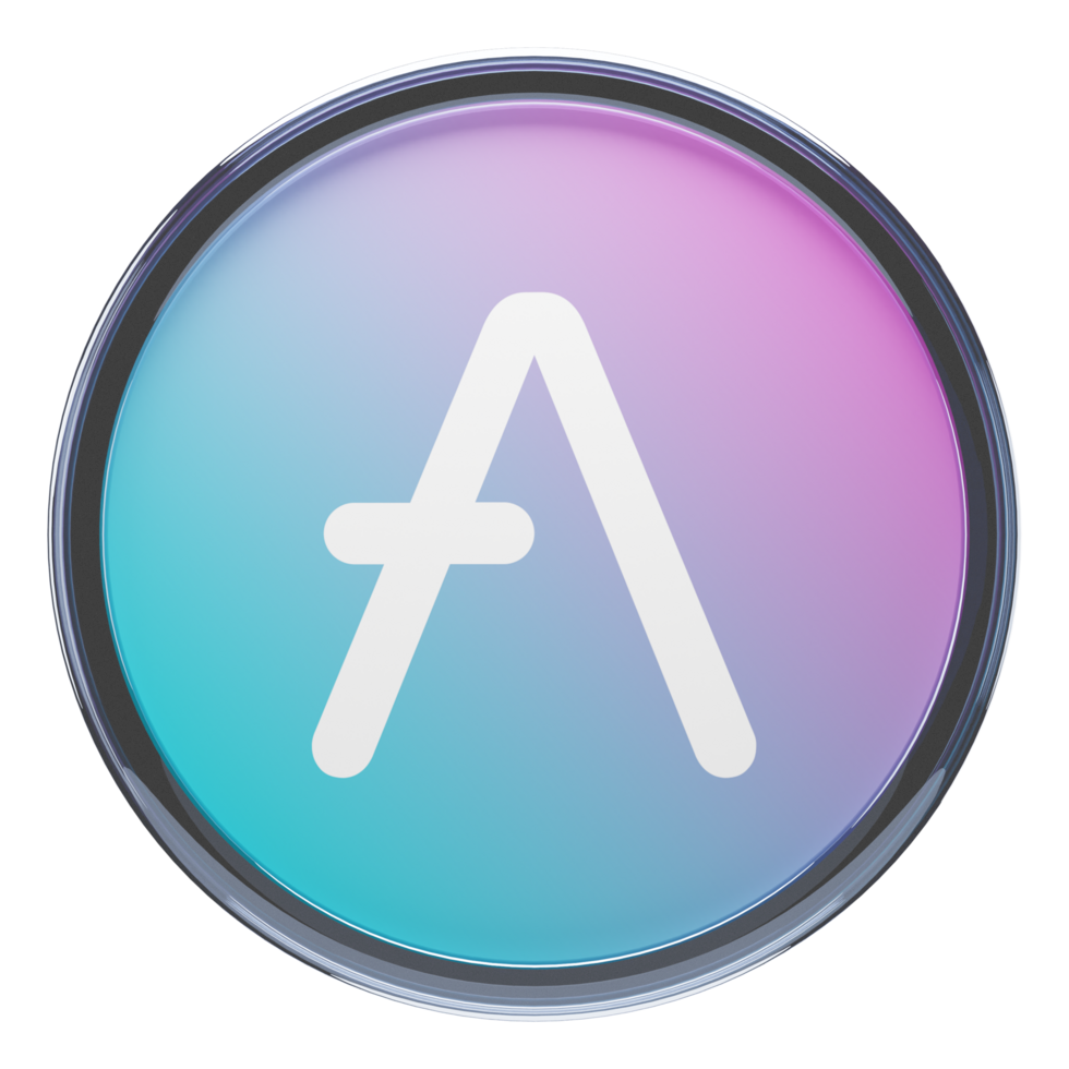 Aave Glass Crypto Coin 3D Illustration png