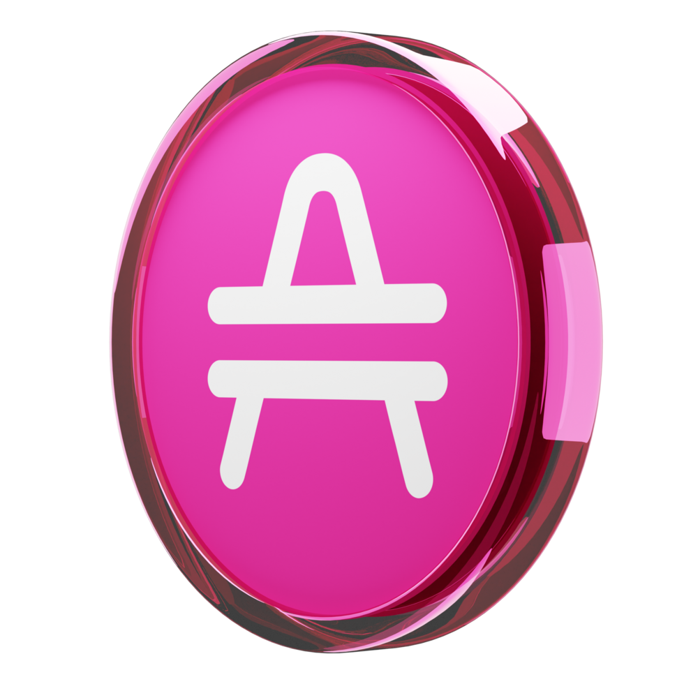 Amp Glass Crypto Coin 3D Illustration png