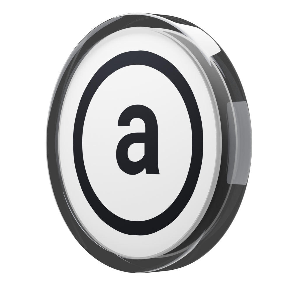 Arweave ,AR Glass Crypto Coin 3D Illustration png