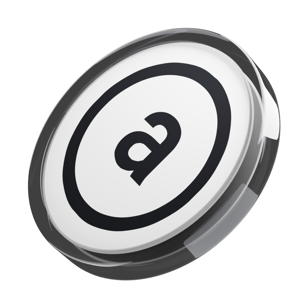 Arweave ,AR Glass Crypto Coin 3D Illustration png