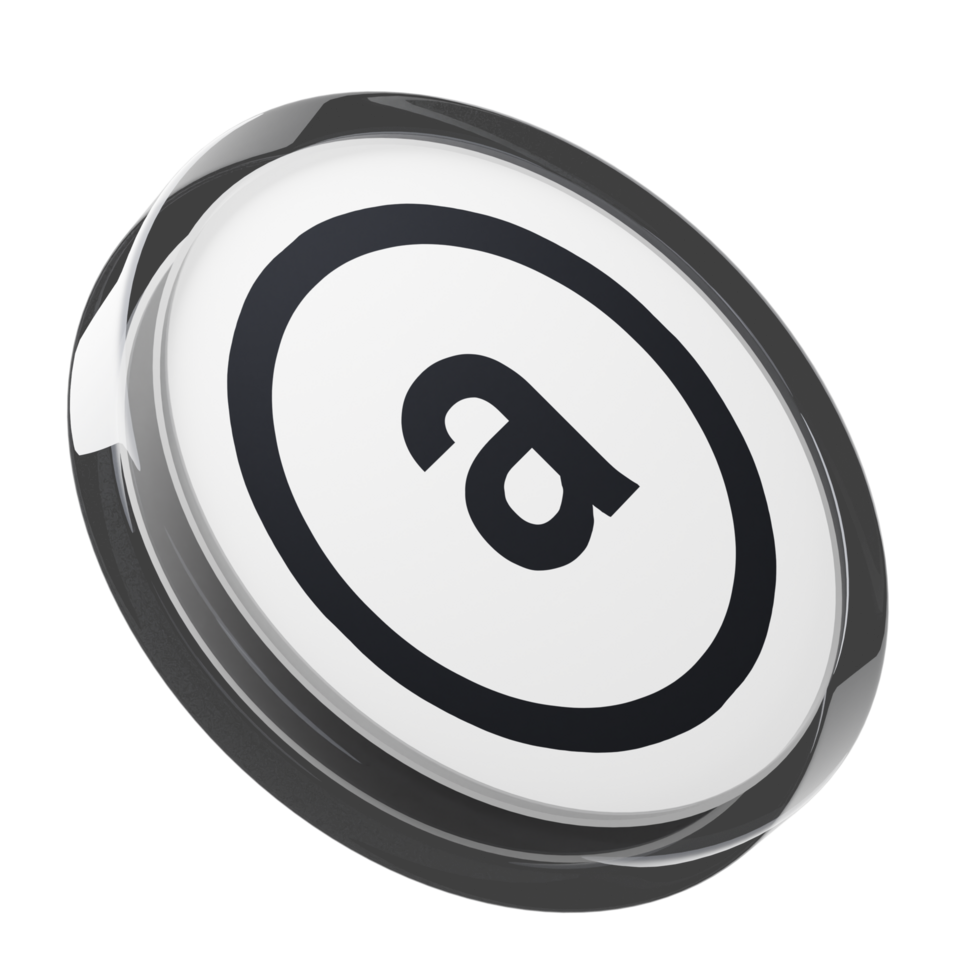 Arweave ,AR Glass Crypto Coin 3D Illustration png