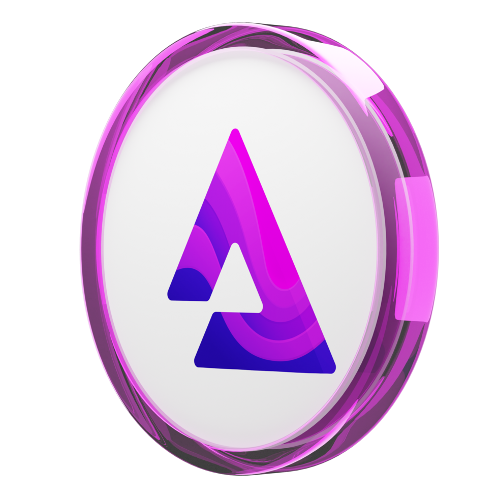Audius ,AUDIO Glass Crypto Coin 3D Illustration png
