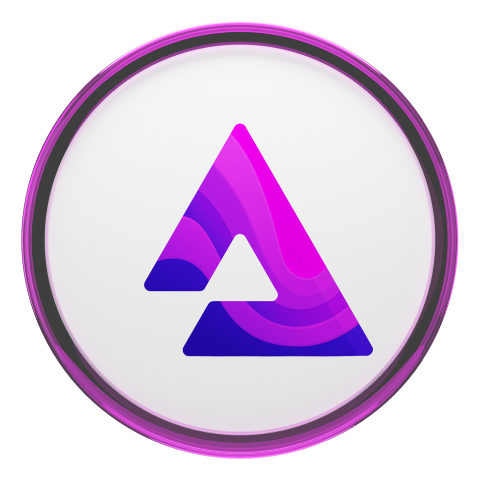 Audius ,AUDIO Glass Crypto Coin 3D Illustration png