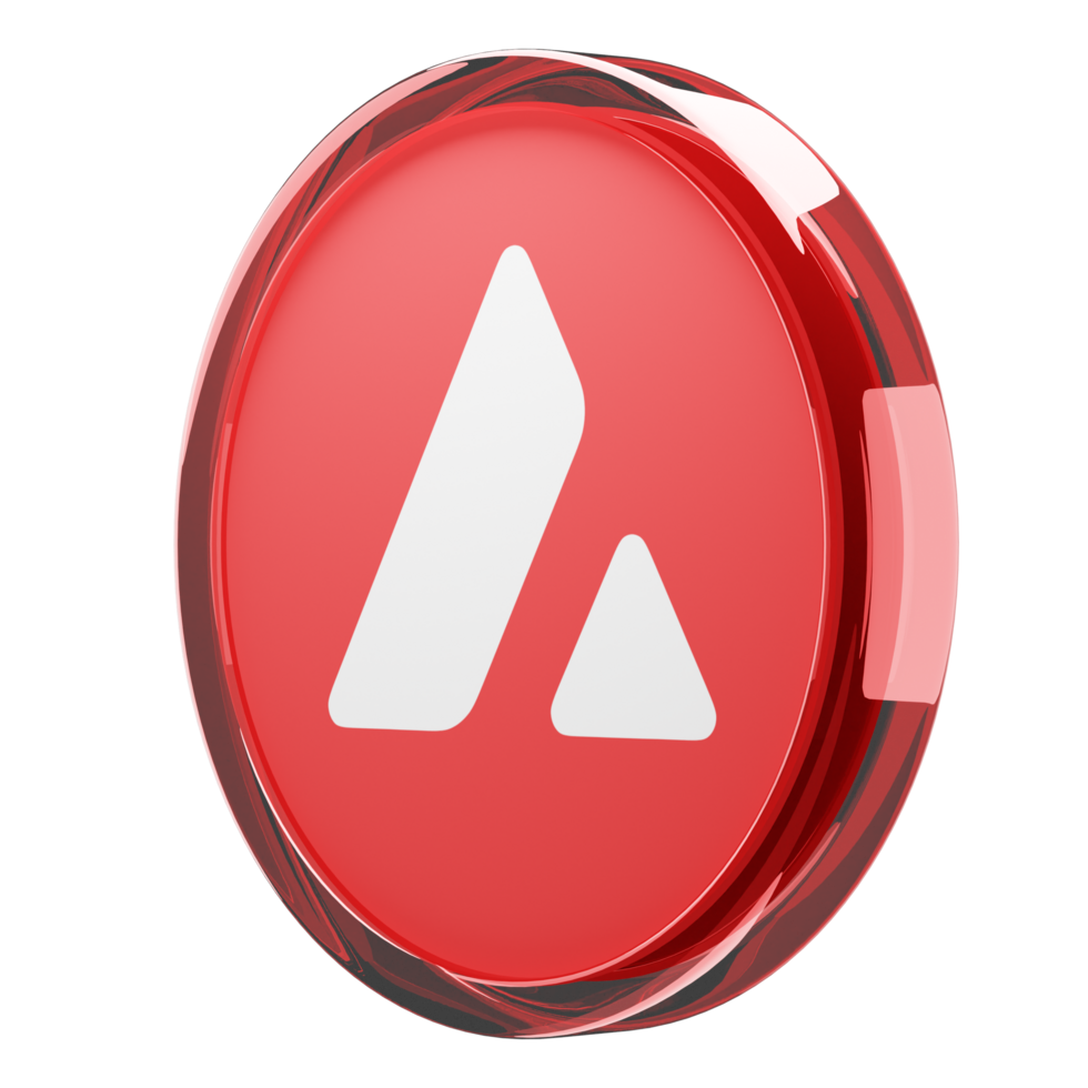 Avalanche ,AVAX Glass Crypto Coin 3D Illustration png
