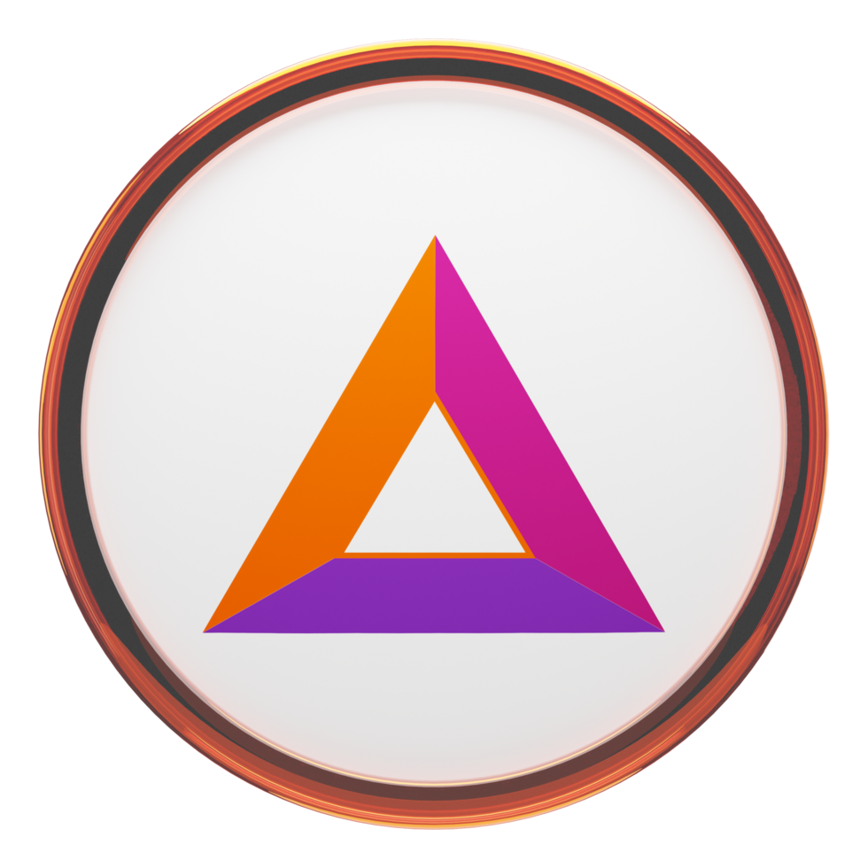 Basic Attention Token ,BAT Glass Crypto Coin 3D Illustration png