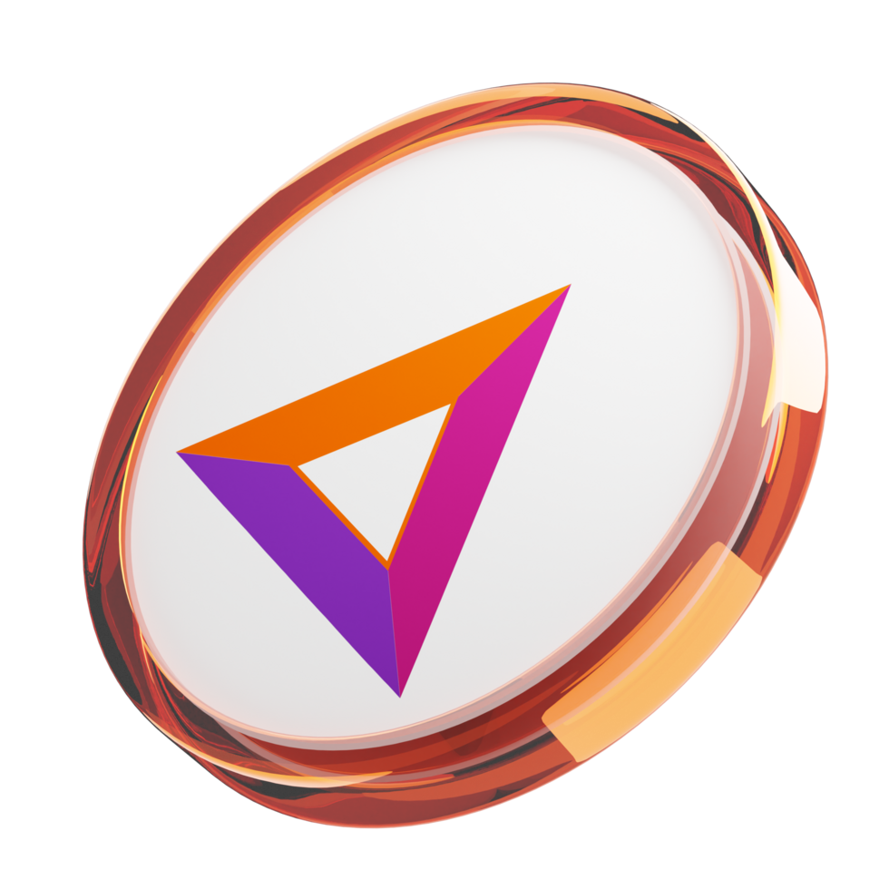 Basic Attention Token ,BAT Glass Crypto Coin 3D Illustration png