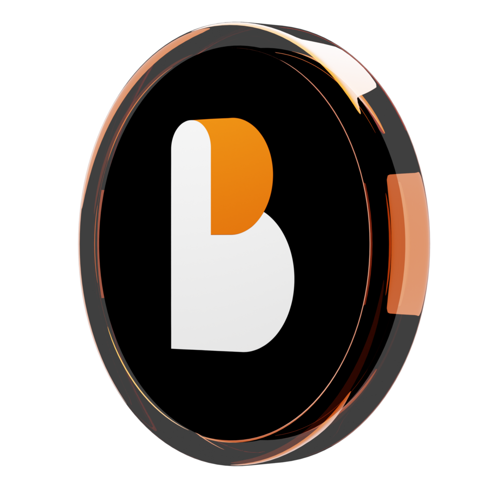 Biconomy ,BICO Glass Crypto Coin 3D Illustration png