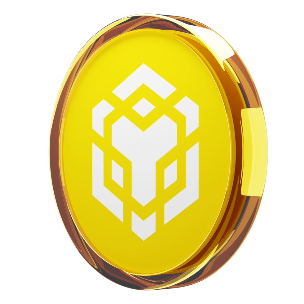 Binance Coin ,BNB Glass Crypto Coin 3D Illustration png