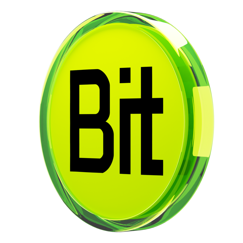 BitDAO ,BIT Glass Crypto Coin 3D Illustration png