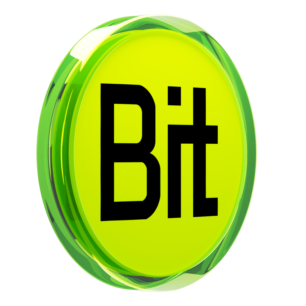 BitDAO ,BIT Glass Crypto Coin 3D Illustration png