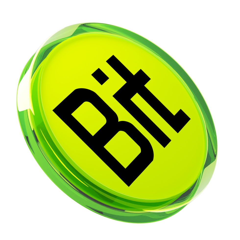 BitDAO ,BIT Glass Crypto Coin 3D Illustration png