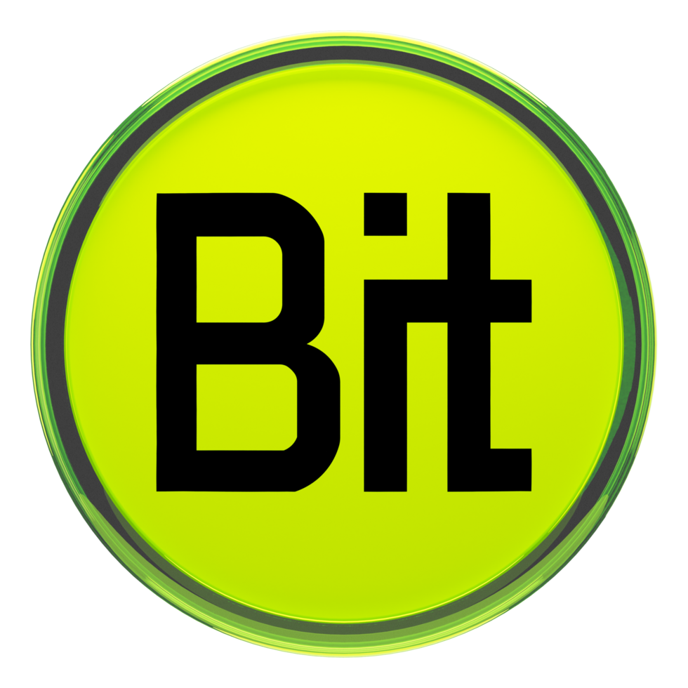 BitDAO ,BIT Glass Crypto Coin 3D Illustration png
