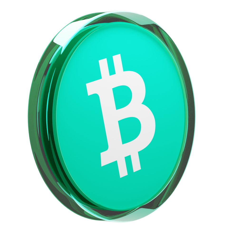 Bitcoin Cash ,BCH Glass Crypto Coin 3D Illustration png