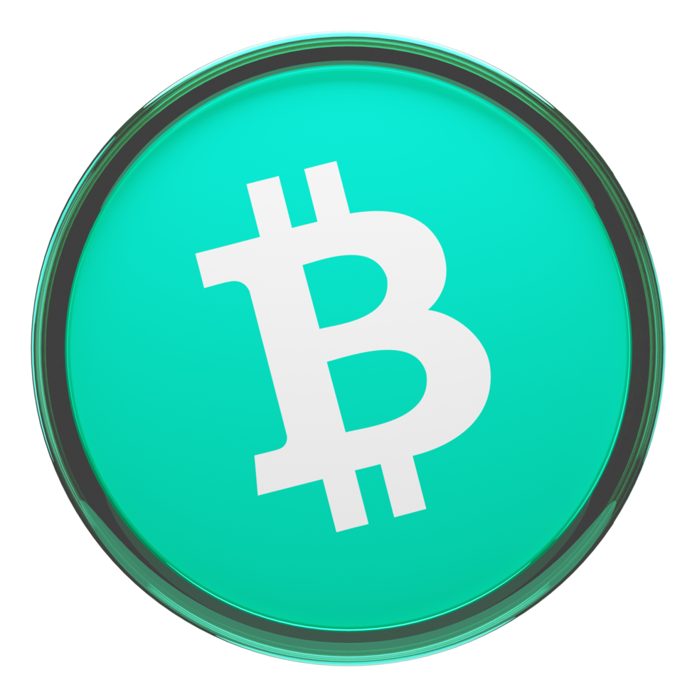 bitcoin kontanter ,bch glas crypto mynt 3d illustration png