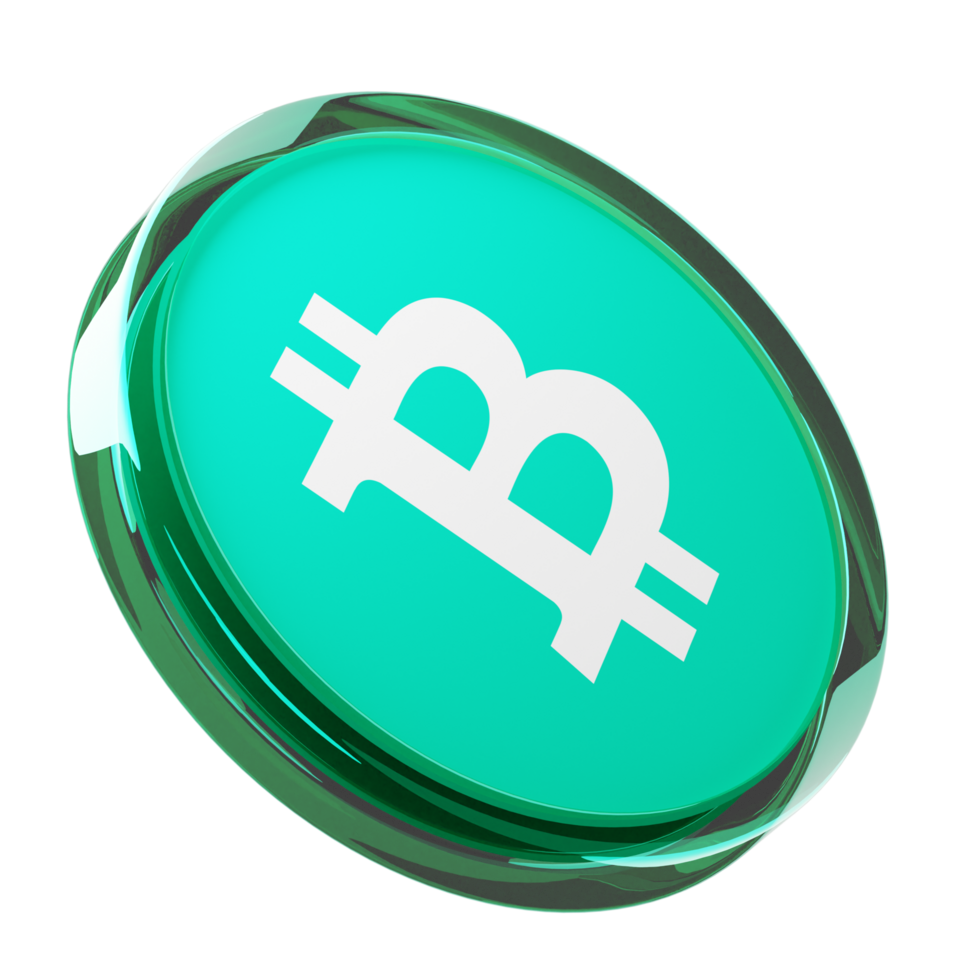 Bitcoin Cash ,BCH Glass Crypto Coin 3D Illustration png