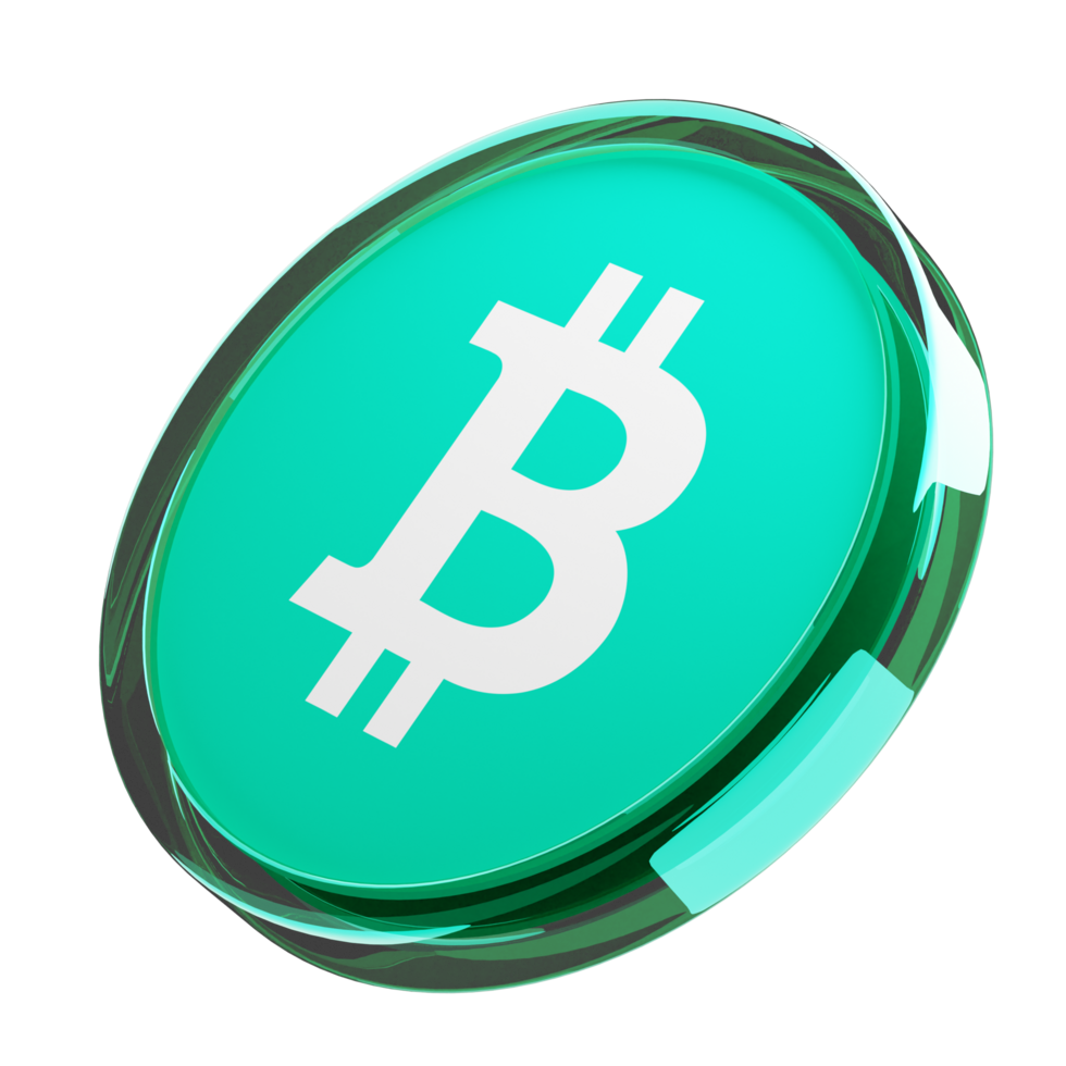 Bitcoin Cash ,BCH Glass Crypto Coin 3D Illustration png