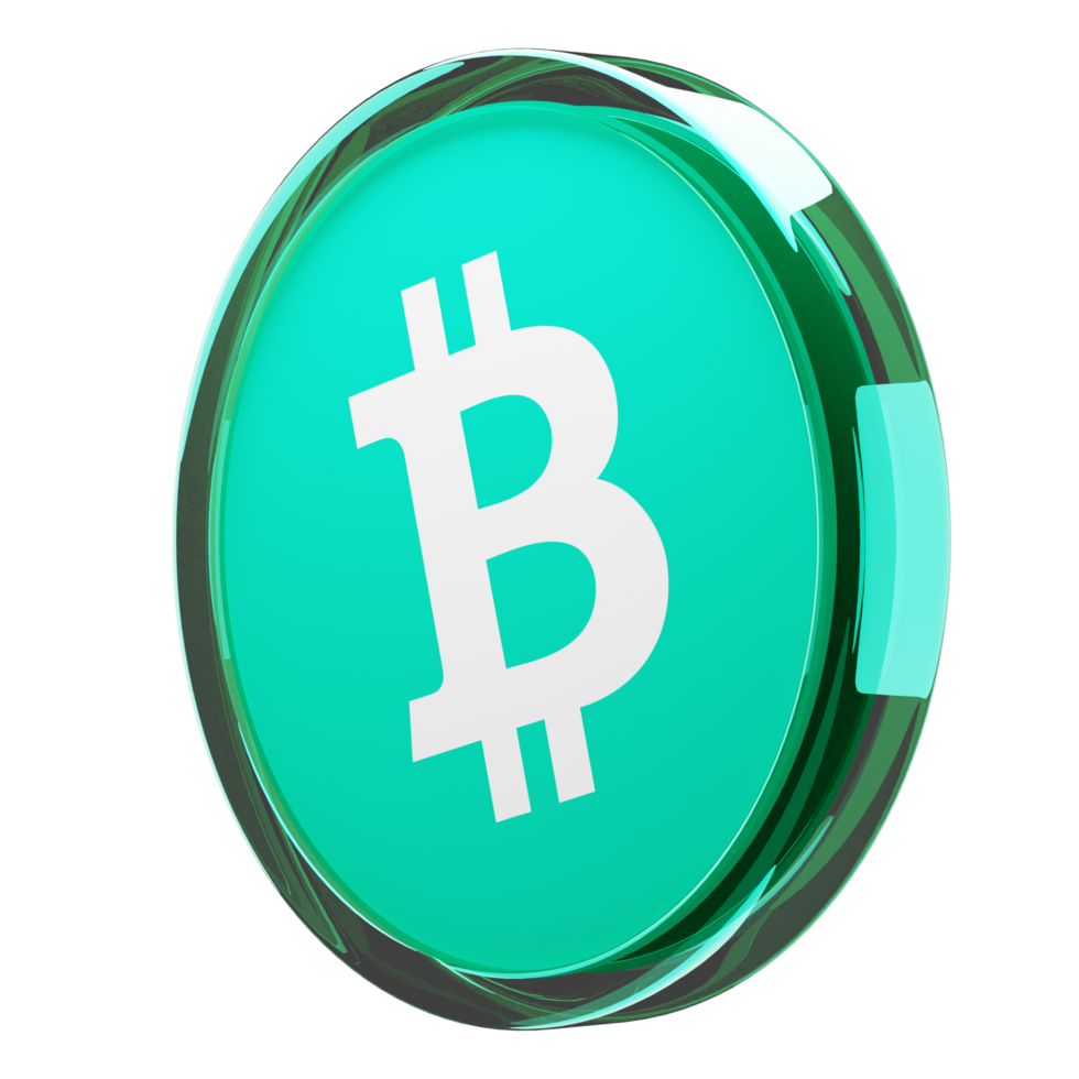 Bitcoin Cash ,BCH Glass Crypto Coin 3D Illustration png