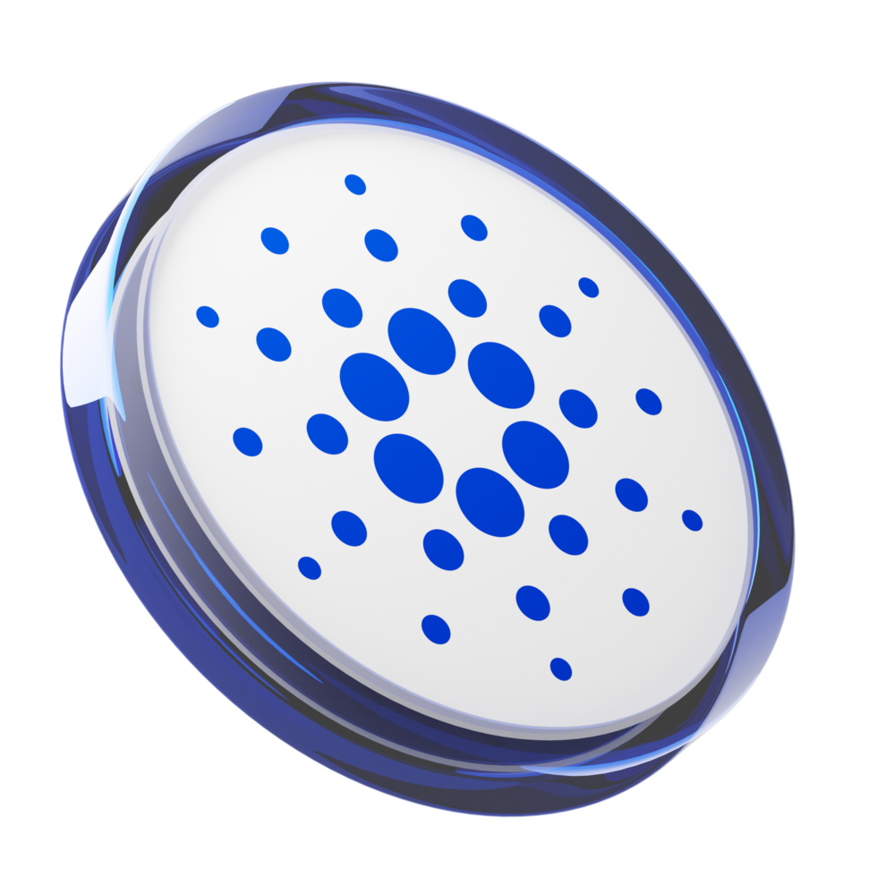 Cardano ,ADA Glass Crypto Coin 3D Illustration 24092734 PNG