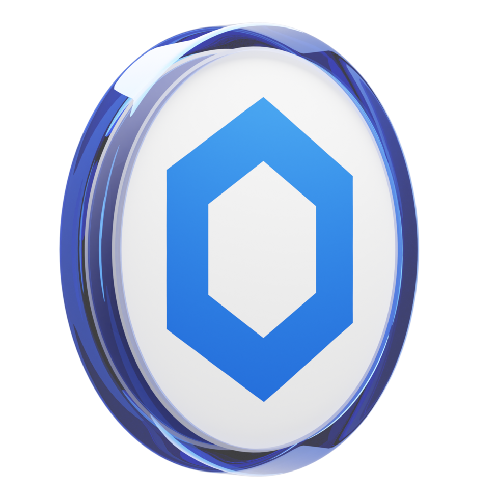 Chainlink ,LINK Glass Crypto Coin 3D Illustration 24092748 PNG