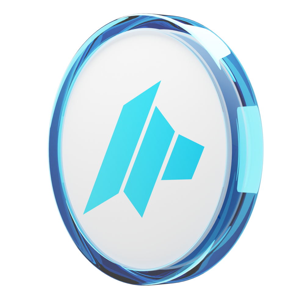 DAO Maker ,DAO Glass Crypto Coin 3D Illustration png