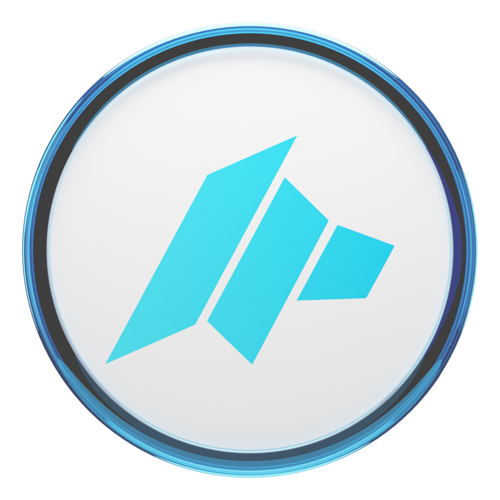 DAO Maker ,DAO Glass Crypto Coin 3D Illustration png