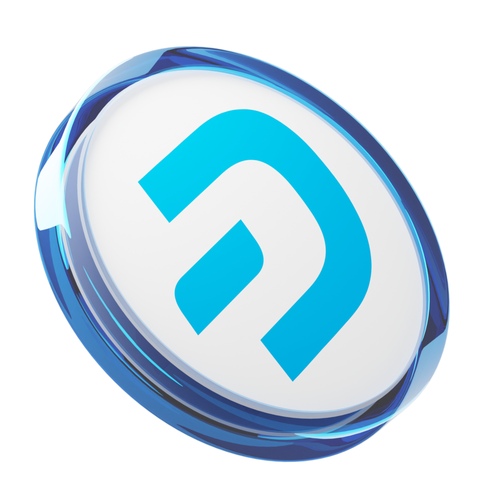 Dash Glass Crypto Coin 3D Illustration png