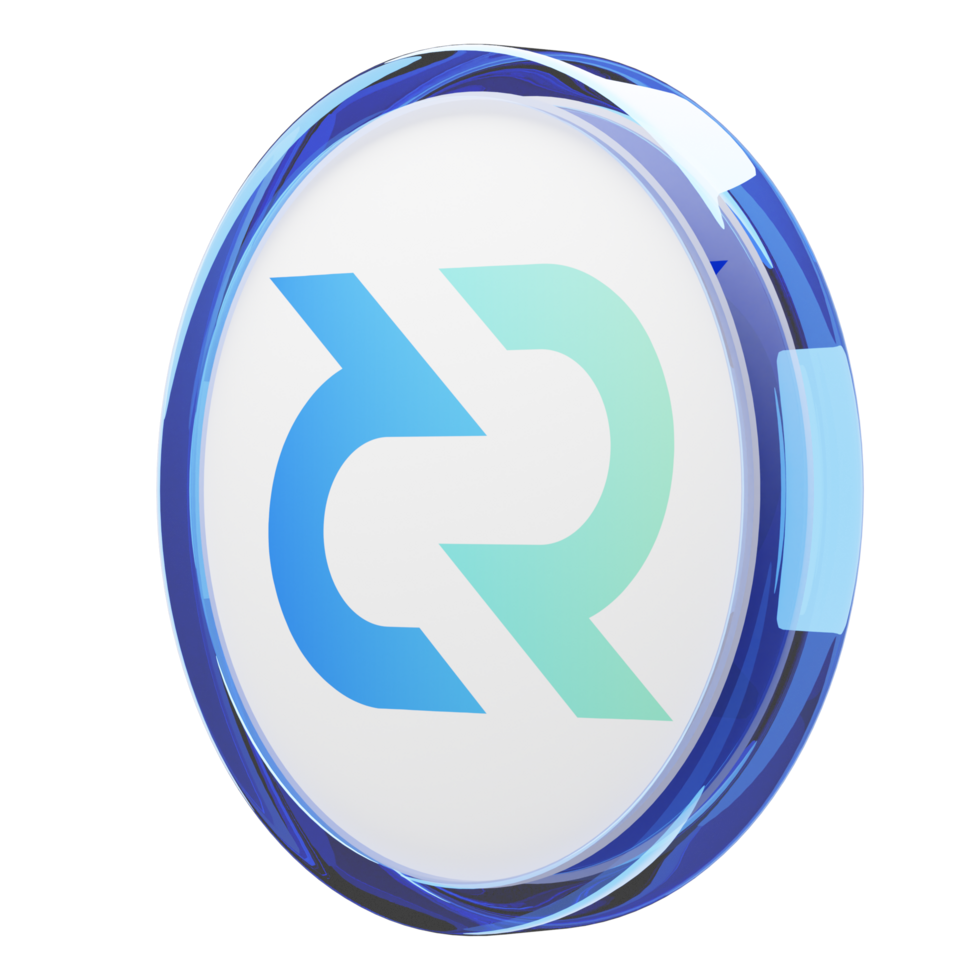 Decred ,DCR Glass Crypto Coin 3D Illustration png