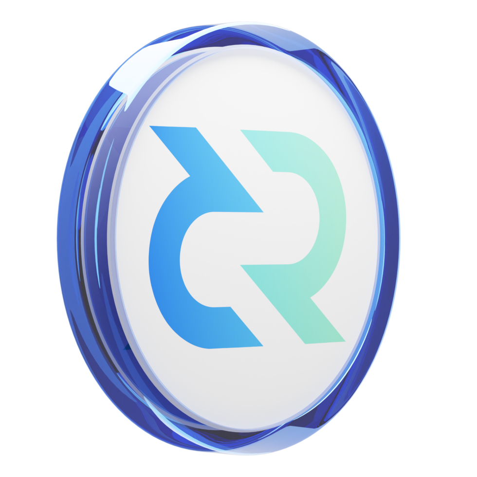 Decred ,DCR Glass Crypto Coin 3D Illustration png