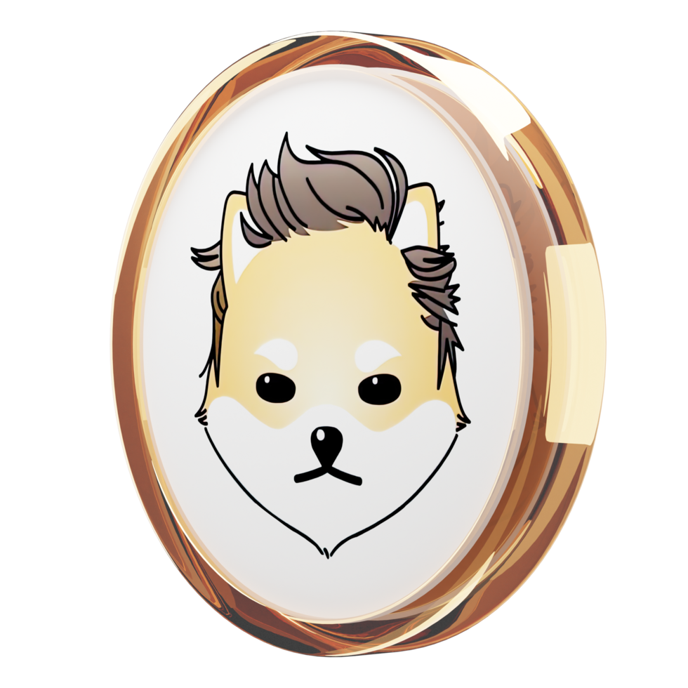 Dogelon Mars ,ELON Glass Crypto Coin 3D Illustration png
