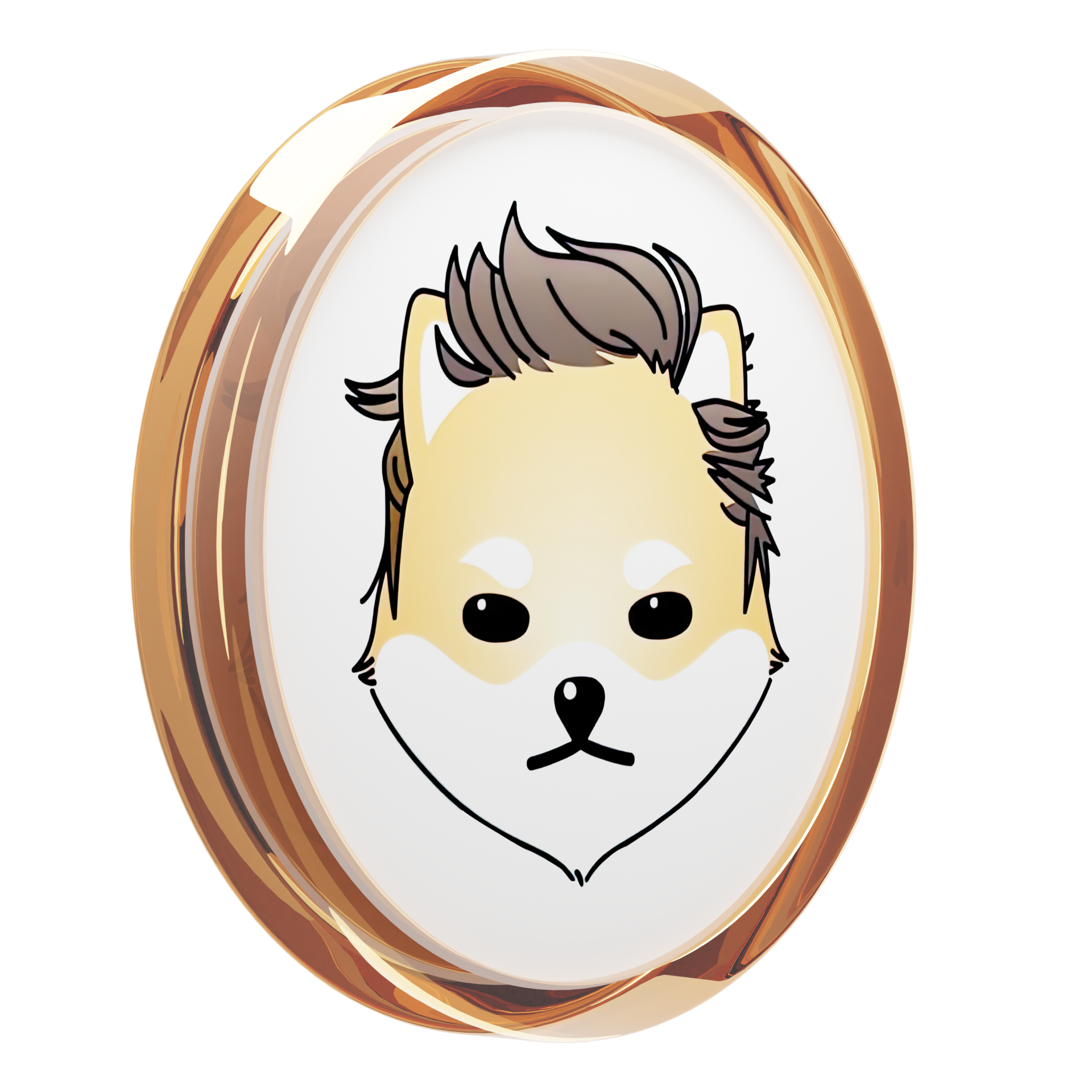 Dogelon Mars ,ELON Glass Crypto Coin 3D Illustration 24092835 PNG
