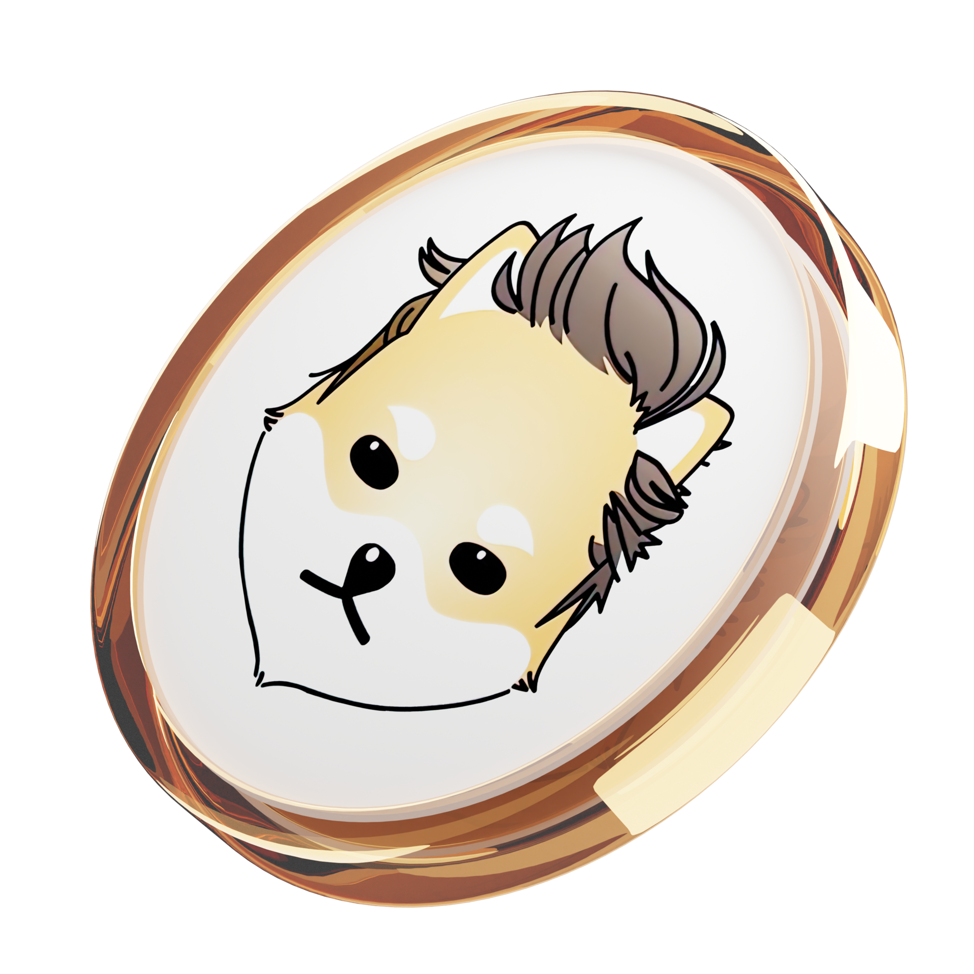 dogelon Mars ,elon verre crypto pièce de monnaie 3d illustration