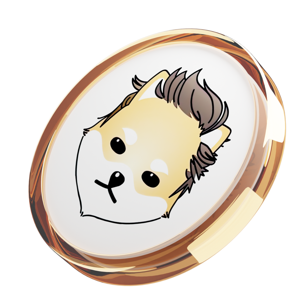 Dogelon Mars ,ELON Glass Crypto Coin 3D Illustration png