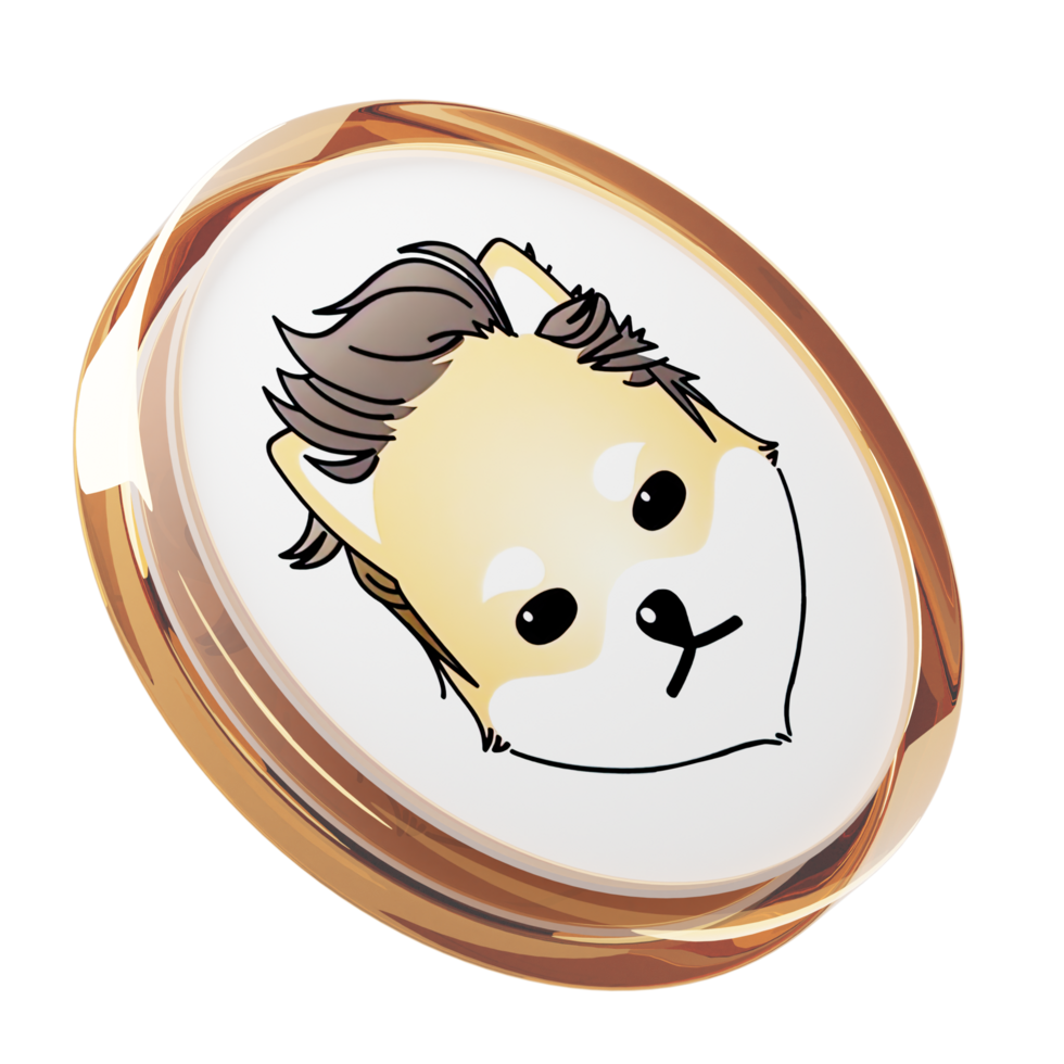 Dogelon Mars ,ELON Glass Crypto Coin 3D Illustration png