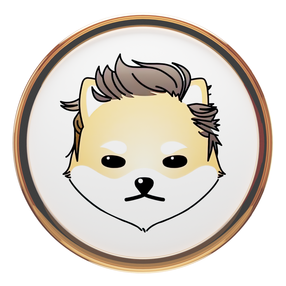 Dogelon Mars ,ELON Glass Crypto Coin 3D Illustration png
