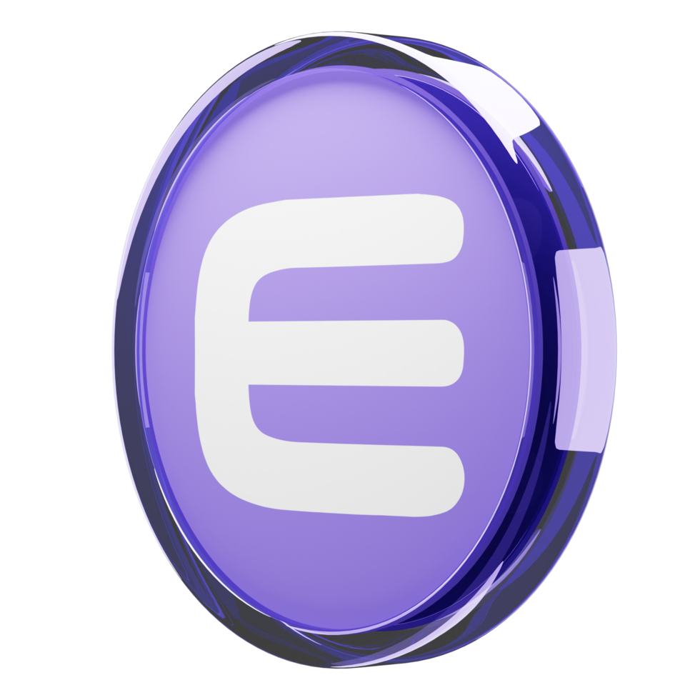 Enjin Coin ,ENJ Glass Crypto Coin 3D Illustration png