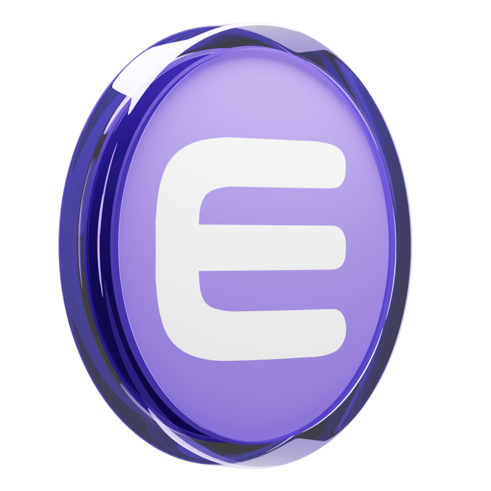 Enjin Coin ,ENJ Glass Crypto Coin 3D Illustration png