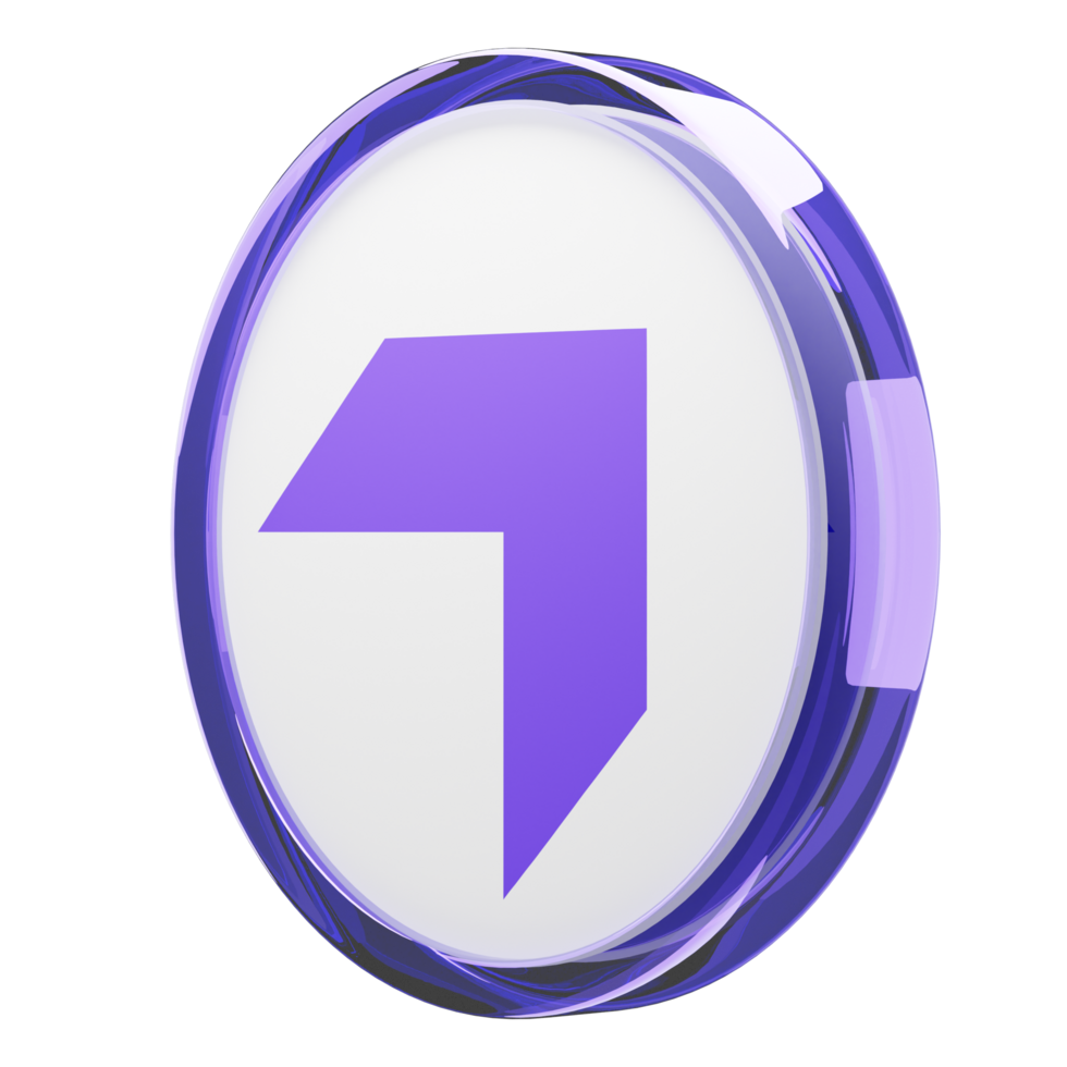 Everscale ,EVER Glass Crypto Coin 3D Illustration png
