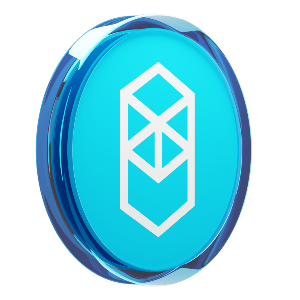Fantom ,FTM Glass Crypto Coin 3D Illustration png